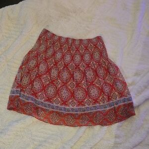 Max Studio Red and Blue Patterned Mini Skirt
